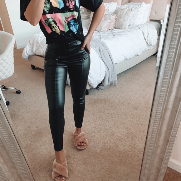 Charlotte Russe Pants - High Waisted Faux Leather Pants